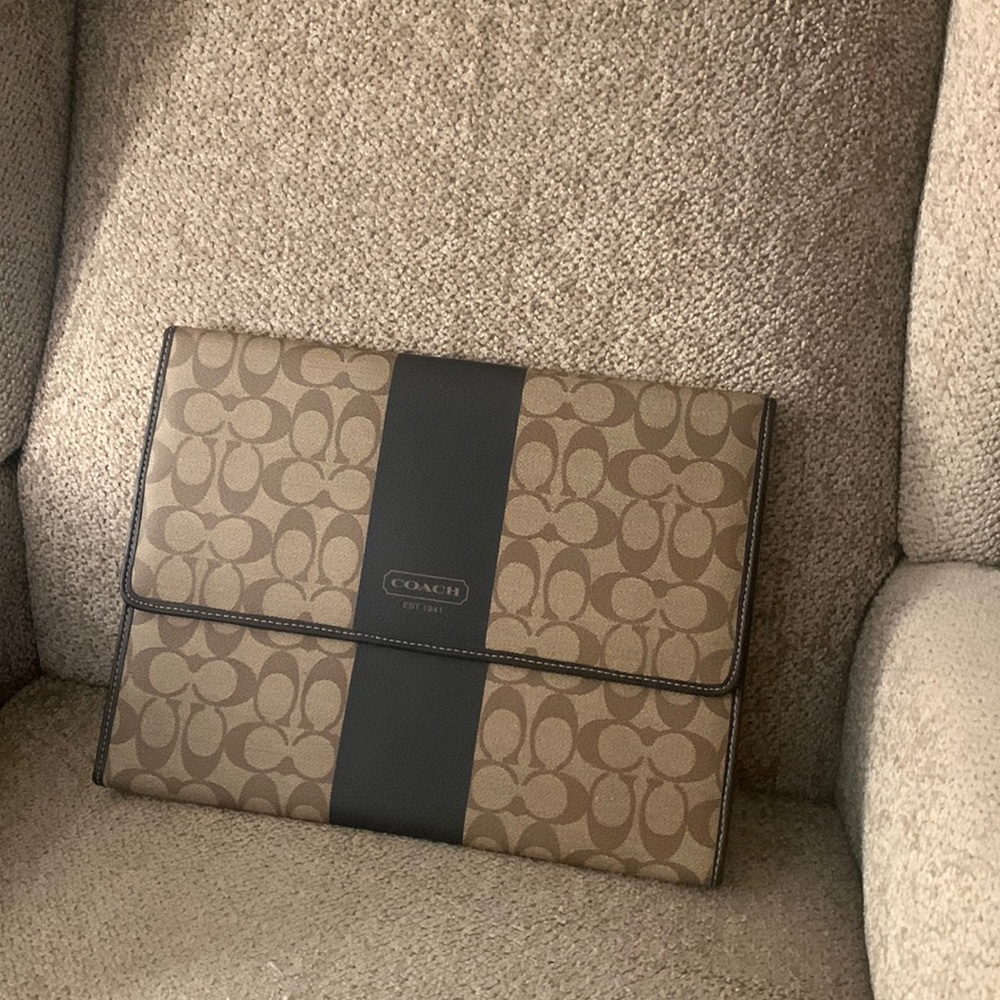 Coach Signature Brown and Black Clutch